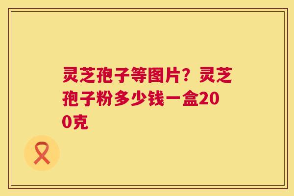 灵芝孢子等图片?灵芝孢子粉多少钱一盒200克 第1张 灵芝孢子等图片?灵芝孢子粉多少钱一盒200克 第1张