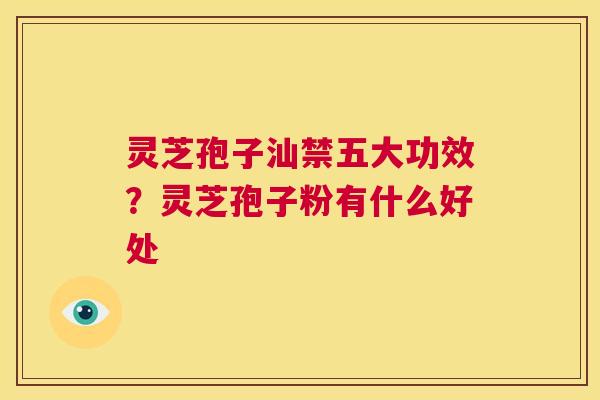 灵芝孢子汕禁五大功效?灵芝孢子粉有什么好处 第1张 灵芝孢子汕禁五大功效?灵芝孢子粉有什么好处 第1张