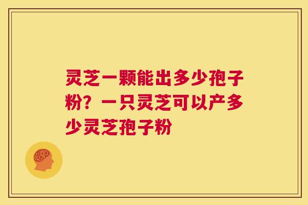 灵芝一颗能出多少孢子粉？一只灵芝可以产多少灵芝孢子粉  第1张