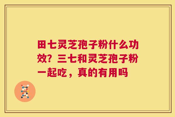 田七灵芝孢子粉什么功效?三七和灵芝孢子粉一起吃,真的有用吗 第1张 田七灵芝孢子粉什么功效?三七和灵芝孢子粉一起吃,真的有用吗 第1张