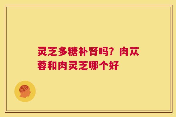 灵芝多糖补肾吗?肉苁蓉和肉灵芝哪个好 第1张 灵芝多糖补肾吗?肉苁蓉和肉灵芝哪个好 第1张