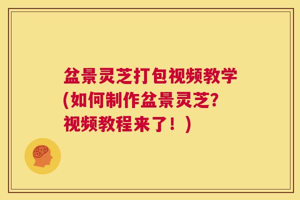盆景灵芝打包视频教学(如何制作盆景灵芝？视频教程来了！)  第1张