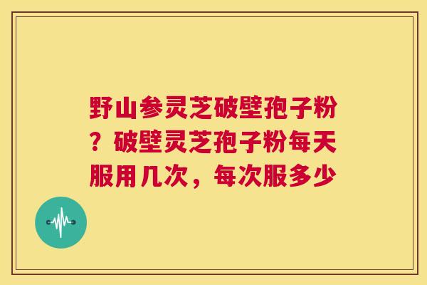 野山参灵芝破壁孢子粉?破壁灵芝孢子粉每天服用几次,每次服多少 第1张 野山参灵芝破壁孢子粉?破壁灵芝孢子粉每天服用几次,每次服多少 第1张