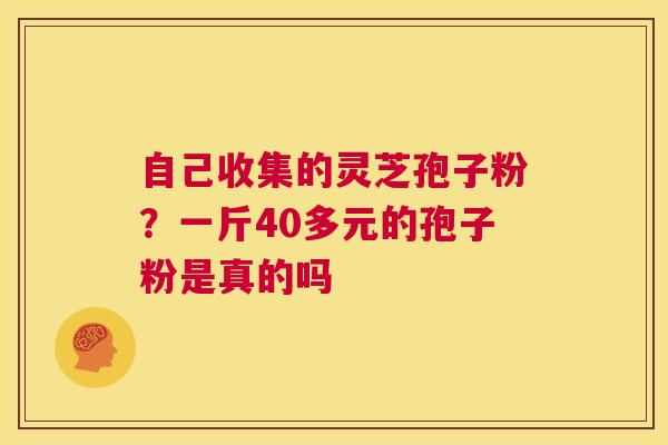 自己收集的灵芝孢子粉?一斤40多元的孢子粉是真的吗 第1张 自己收集的灵芝孢子粉?一斤40多元的孢子粉是真的吗 第1张