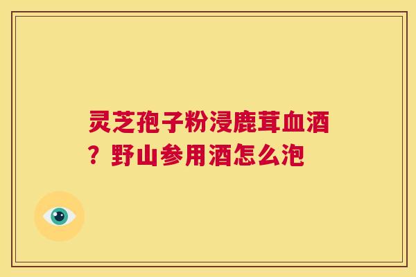 灵芝孢子粉浸鹿茸血酒?野山参用酒怎么泡 第1张 灵芝孢子粉浸鹿茸血酒?野山参用酒怎么泡 第1张