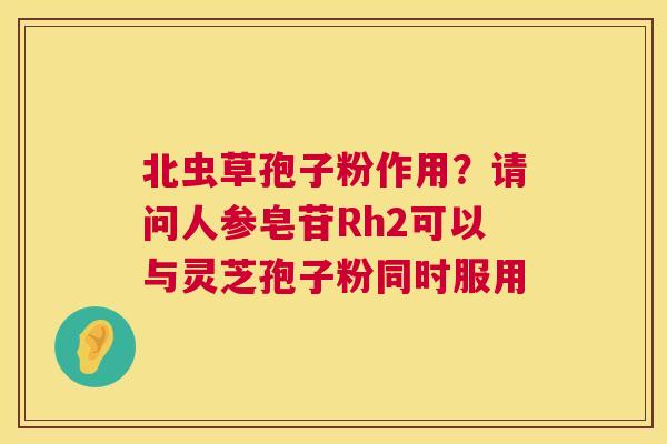 北虫草孢子粉作用?请问人参皂苷Rh2可以与灵芝孢子粉同时服用 第1张 北虫草孢子粉作用?请问人参皂苷Rh2可以与灵芝孢子粉同时服用 第1张