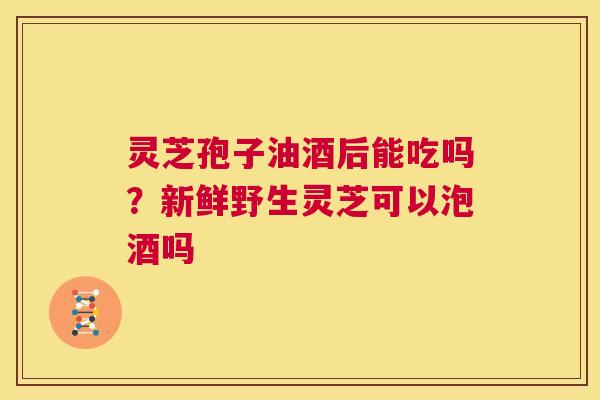 灵芝孢子油酒后能吃吗?新鲜野生灵芝可以泡酒吗 第1张 灵芝孢子油酒后能吃吗?新鲜野生灵芝可以泡酒吗 第1张