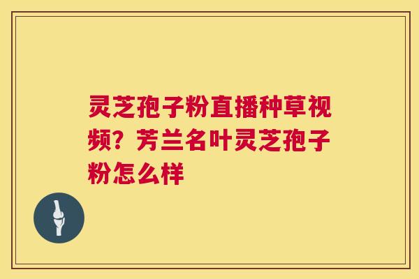 灵芝孢子粉直播种草视频?芳兰名叶灵芝孢子粉怎么样 第1张 灵芝孢子粉直播种草视频?芳兰名叶灵芝孢子粉怎么样 第1张