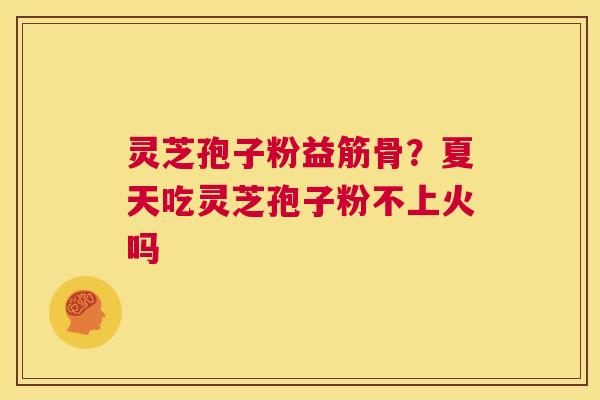 灵芝孢子粉益筋骨?夏天吃灵芝孢子粉不上火吗 第1张 灵芝孢子粉益筋骨?夏天吃灵芝孢子粉不上火吗 第1张