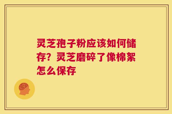 灵芝孢子粉应该如何储存?灵芝磨碎了像棉絮怎么保存 第1张 灵芝孢子粉应该如何储存?灵芝磨碎了像棉絮怎么保存 第1张