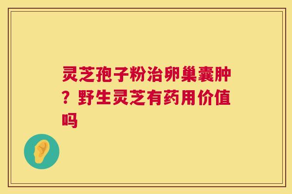 灵芝孢子粉治卵巢囊肿？野生灵芝有药用价值吗  第1张