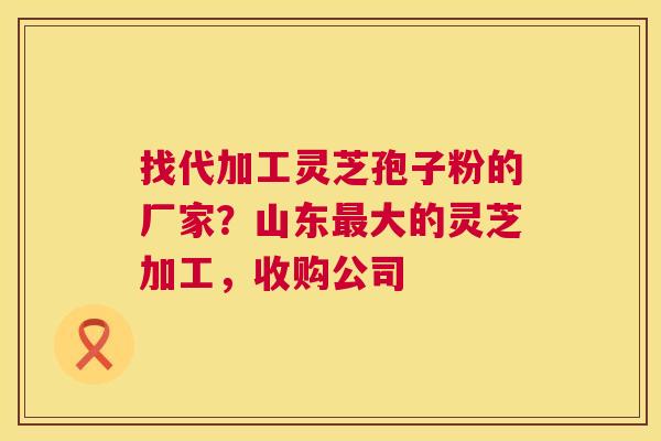 找代加工灵芝孢子粉的厂家？山东最大的灵芝加工，收购公司  第1张