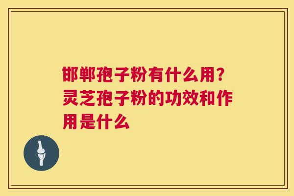 邯郸孢子粉有什么用?灵芝孢子粉的功效和作用是什么 第1张 邯郸孢子粉有什么用?灵芝孢子粉的功效和作用是什么 第1张