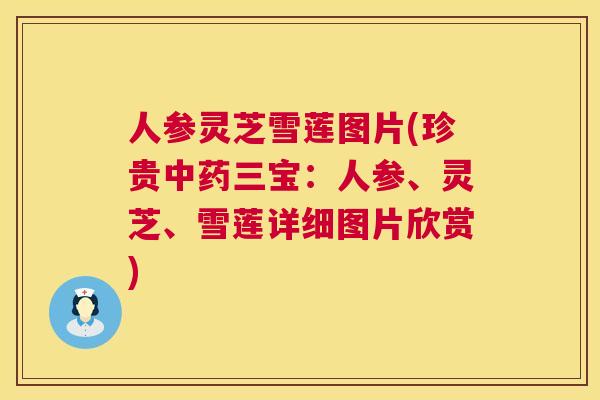 人参灵芝雪莲图片(珍贵中药三宝：人参、灵芝、雪莲详细图片欣赏)  第1张