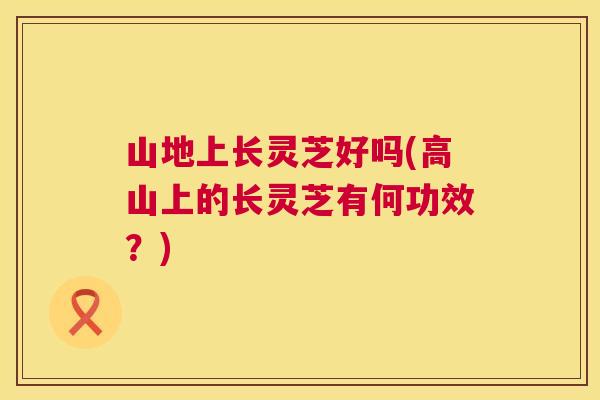 山地上长灵芝好吗(高山上的长灵芝有何功效?) 第1张 山地上长灵芝好吗(高山上的长灵芝有何功效?) 第1张