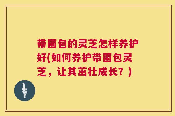 带菌包的灵芝怎样养护好(如何养护带菌包灵芝,让其茁壮成长?) 第1张 带菌包的灵芝怎样养护好(如何养护带菌包灵芝,让其茁壮成长?) 第1张