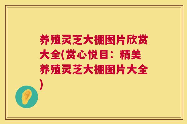 养殖灵芝大棚图片欣赏大全(赏心悦目:精美养殖灵芝大棚图片大全) 第1张 养殖灵芝大棚图片欣赏大全(赏心悦目:精美养殖灵芝大棚图片大全) 第1张