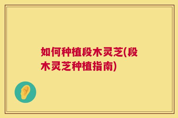 如何种植段木灵芝(段木灵芝种植指南) 第1张 如何种植段木灵芝(段木灵芝种植指南) 第1张