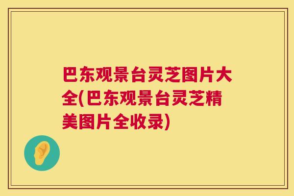 巴东观景台灵芝图片大全(巴东观景台灵芝精美图片全收录)  第1张