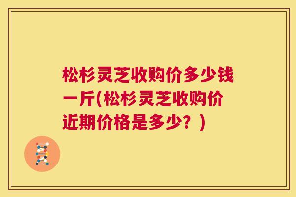 松杉灵芝收购价多少钱一斤(松杉灵芝收购价近期价格是多少?) 第1张 松杉灵芝收购价多少钱一斤(松杉灵芝收购价近期价格是多少?) 第1张