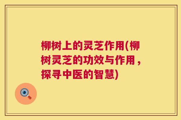 柳树上的灵芝作用(柳树灵芝的功效与作用,探寻中医的智慧) 第1张 柳树上的灵芝作用(柳树灵芝的功效与作用,探寻中医的智慧) 第1张