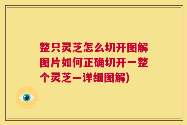 整只灵芝怎么切开图解图片如何正确切开一整个灵芝—详细图解) 第1张 整只灵芝怎么切开图解图片如何正确切开一整个灵芝—详细图解) 第1张