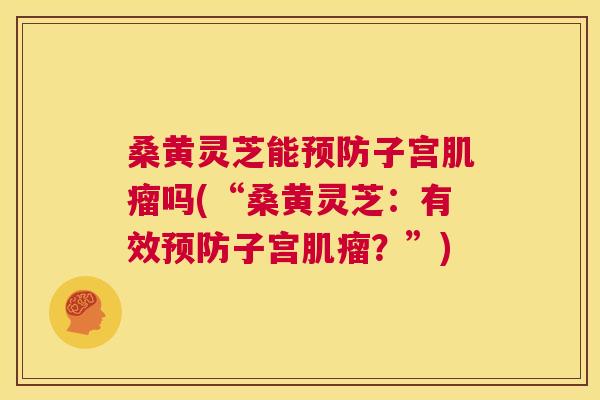 桑黄灵芝能预防子宫肌瘤吗(“桑黄灵芝：有效预防子宫肌瘤？”)  第1张