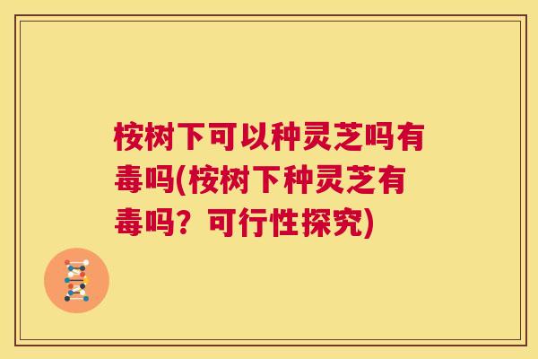 桉树下可以种灵芝吗有毒吗(桉树下种灵芝有毒吗?可行性探究) 第1张 桉树下可以种灵芝吗有毒吗(桉树下种灵芝有毒吗?可行性探究) 第1张