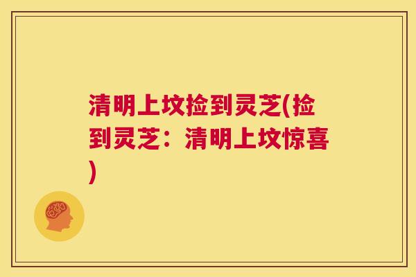 清明上坟捡到灵芝(捡到灵芝:清明上坟惊喜) 第1张 清明上坟捡到灵芝(捡到灵芝:清明上坟惊喜) 第1张