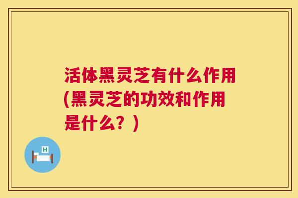 活体黑灵芝有什么作用(黑灵芝的功效和作用是什么?) 第1张 活体黑灵芝有什么作用(黑灵芝的功效和作用是什么?) 第1张