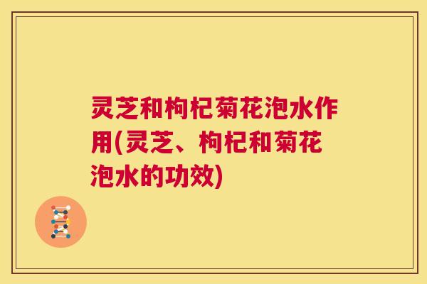 灵芝和枸杞菊花泡水作用(灵芝、枸杞和菊花泡水的功效) 第1张 灵芝和枸杞菊花泡水作用(灵芝、枸杞和菊花泡水的功效) 第1张