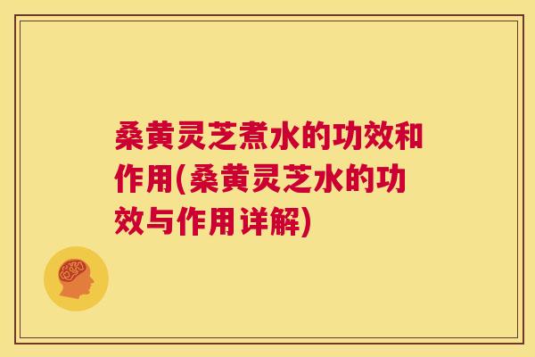 桑黄灵芝煮水的功效和作用(桑黄灵芝水的功效与作用详解) 第1张 桑黄灵芝煮水的功效和作用(桑黄灵芝水的功效与作用详解) 第1张