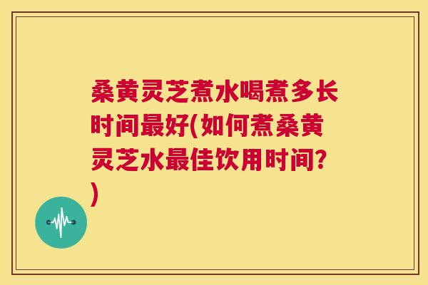 桑黄灵芝煮水喝煮多长时间最好(如何煮桑黄灵芝水最佳饮用时间?) 第1张 桑黄灵芝煮水喝煮多长时间最好(如何煮桑黄灵芝水最佳饮用时间?) 第1张