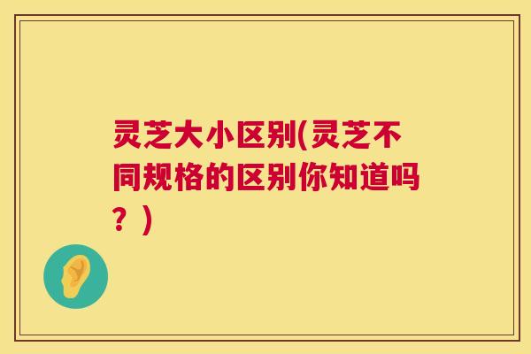 灵芝大小区别(灵芝不同规格的区别你知道吗？)  第1张