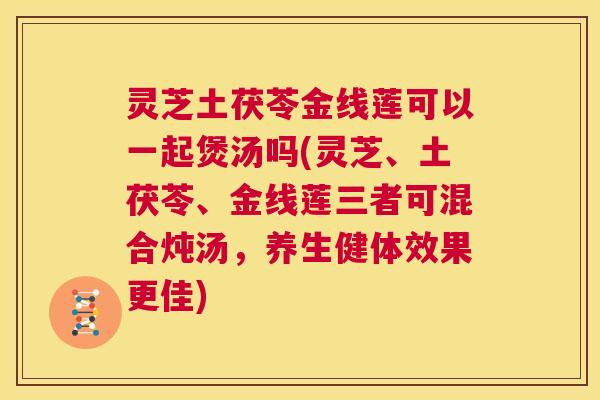 灵芝土茯苓金线莲可以一起煲汤吗(灵芝、土茯苓、金线莲三者可混合炖汤,养生健体效果更佳) 第1张 灵芝土茯苓金线莲可以一起煲汤吗(灵芝、土茯苓、金线莲三者可混合炖汤,养生健体效果更佳) 第1张