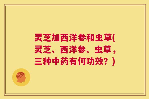 灵芝加西洋参和虫草(灵芝、西洋参、虫草,三种中药有何功效?) 第1张 灵芝加西洋参和虫草(灵芝、西洋参、虫草,三种中药有何功效?) 第1张