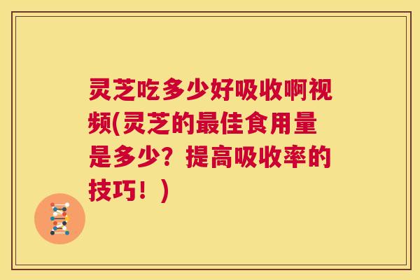 灵芝吃多少好吸收啊视频(灵芝的最佳食用量是多少?提高吸收率的技巧!) 第1张 灵芝吃多少好吸收啊视频(灵芝的最佳食用量是多少?提高吸收率的技巧!) 第1张