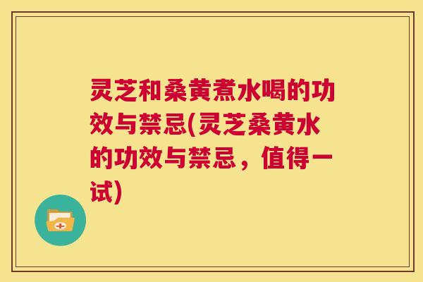 灵芝和桑黄煮水喝的功效与禁忌(灵芝桑黄水的功效与禁忌,值得一试) 第1张 灵芝和桑黄煮水喝的功效与禁忌(灵芝桑黄水的功效与禁忌,值得一试) 第1张