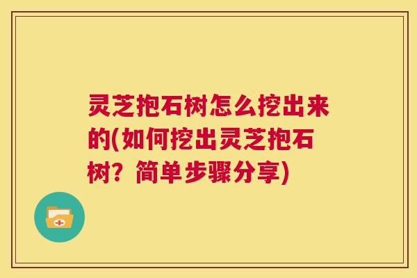 灵芝抱石树怎么挖出来的(如何挖出灵芝抱石树?简单步骤分享) 第1张 灵芝抱石树怎么挖出来的(如何挖出灵芝抱石树?简单步骤分享) 第1张