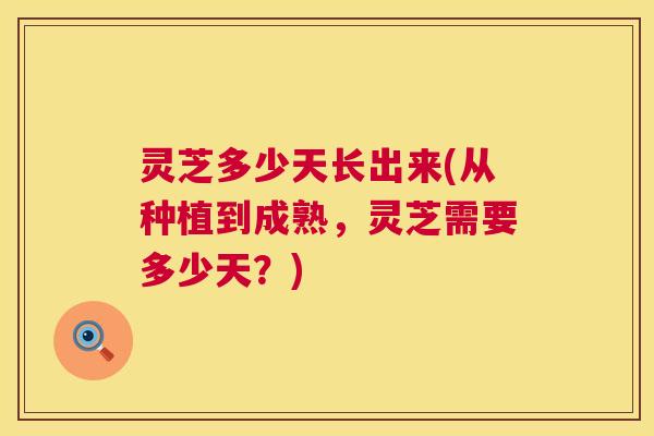 灵芝多少天长出来(从种植到成熟,灵芝需要多少天?) 第1张 灵芝多少天长出来(从种植到成熟,灵芝需要多少天?) 第1张