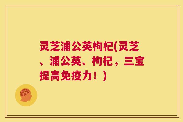 灵芝浦公英枸杞(灵芝、浦公英、枸杞,三宝提高免疫力!) 第1张 灵芝浦公英枸杞(灵芝、浦公英、枸杞,三宝提高免疫力!) 第1张