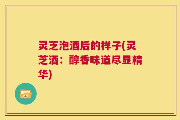 灵芝泡酒后的样子(灵芝酒：醇香味道尽显精华)  第1张