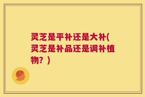 灵芝是平补还是大补(灵芝是补品还是调补植物？)  第1张