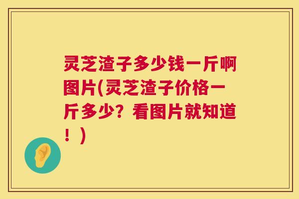 灵芝渣子多少钱一斤啊图片(灵芝渣子价格一斤多少？看图片就知道！)  第1张