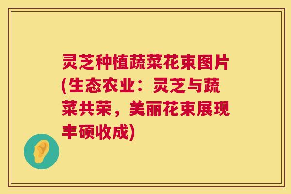 灵芝种植蔬菜花束图片(生态农业:灵芝与蔬菜共荣,美丽花束展现丰硕收成) 第1张 灵芝种植蔬菜花束图片(生态农业:灵芝与蔬菜共荣,美丽花束展现丰硕收成) 第1张