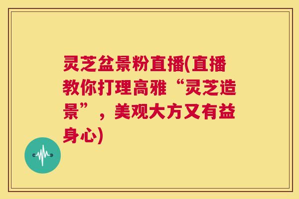 灵芝盆景粉直播(直播教你打理高雅“灵芝造景”,美观大方又有益身心) 第1张 灵芝盆景粉直播(直播教你打理高雅“灵芝造景”,美观大方又有益身心) 第1张