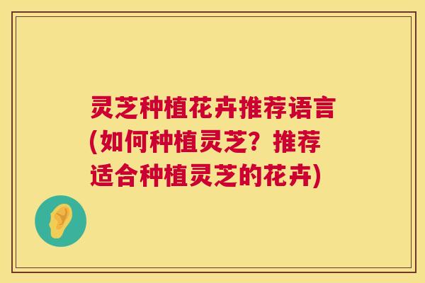 灵芝种植花卉推荐语言(如何种植灵芝？推荐适合种植灵芝的花卉)  第1张