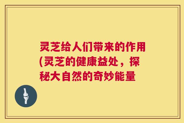 灵芝给人们带来的作用(灵芝的健康益处，探秘大自然的奇妙能量  第1张
