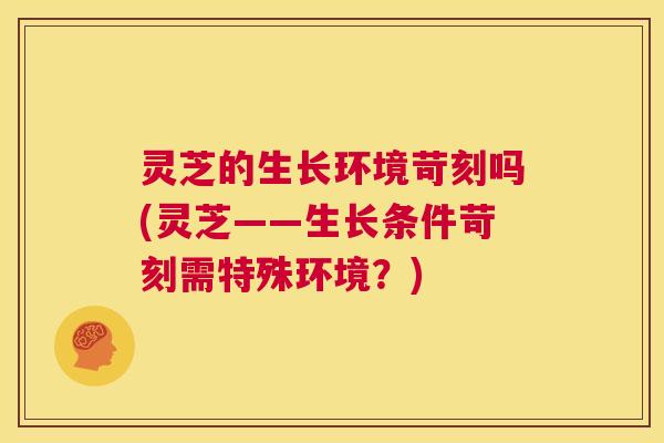 灵芝的生长环境苛刻吗(灵芝——生长条件苛刻需特殊环境？)  第1张