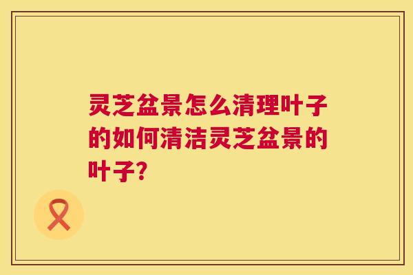 灵芝盆景怎么清理叶子的如何清洁灵芝盆景的叶子? 第1张 灵芝盆景怎么清理叶子的如何清洁灵芝盆景的叶子? 第1张